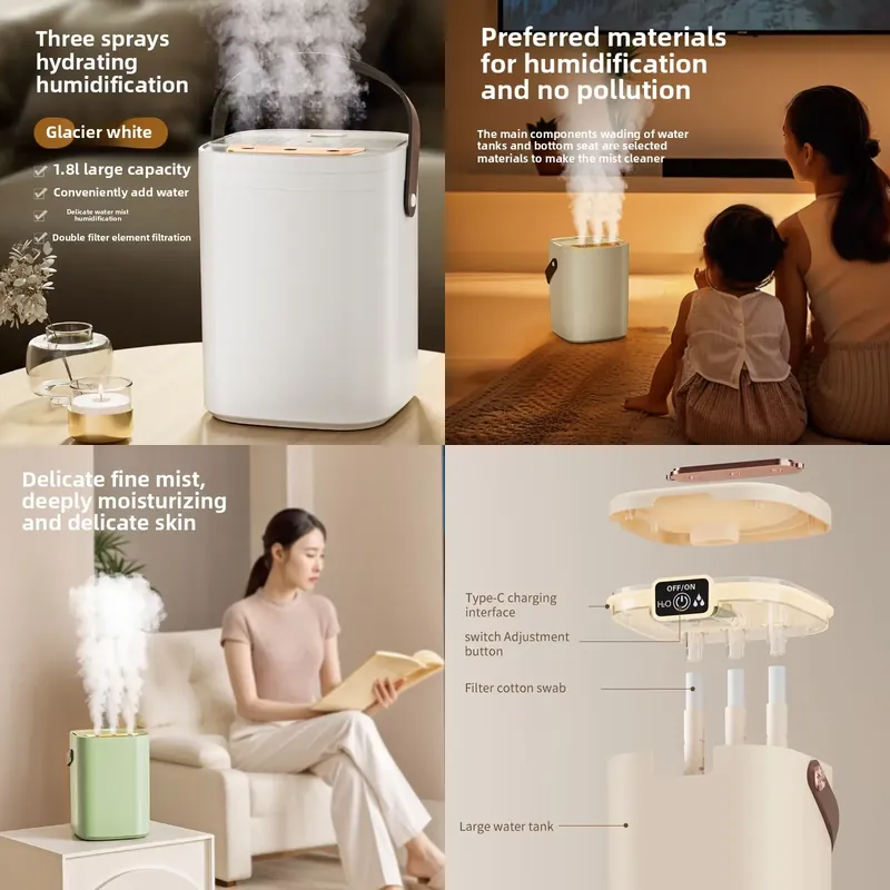 Aromatherapy Diffuser - Pelembap udara USB tiga nozzle kapasitas