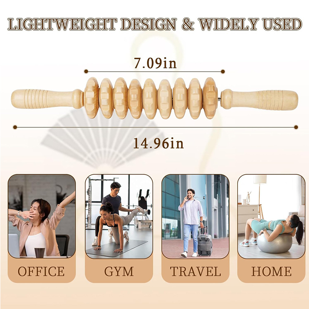 1 Buah Alat Pijat Kayu 9 Roda, - Reflexology Foot Roller ulasan dan harga