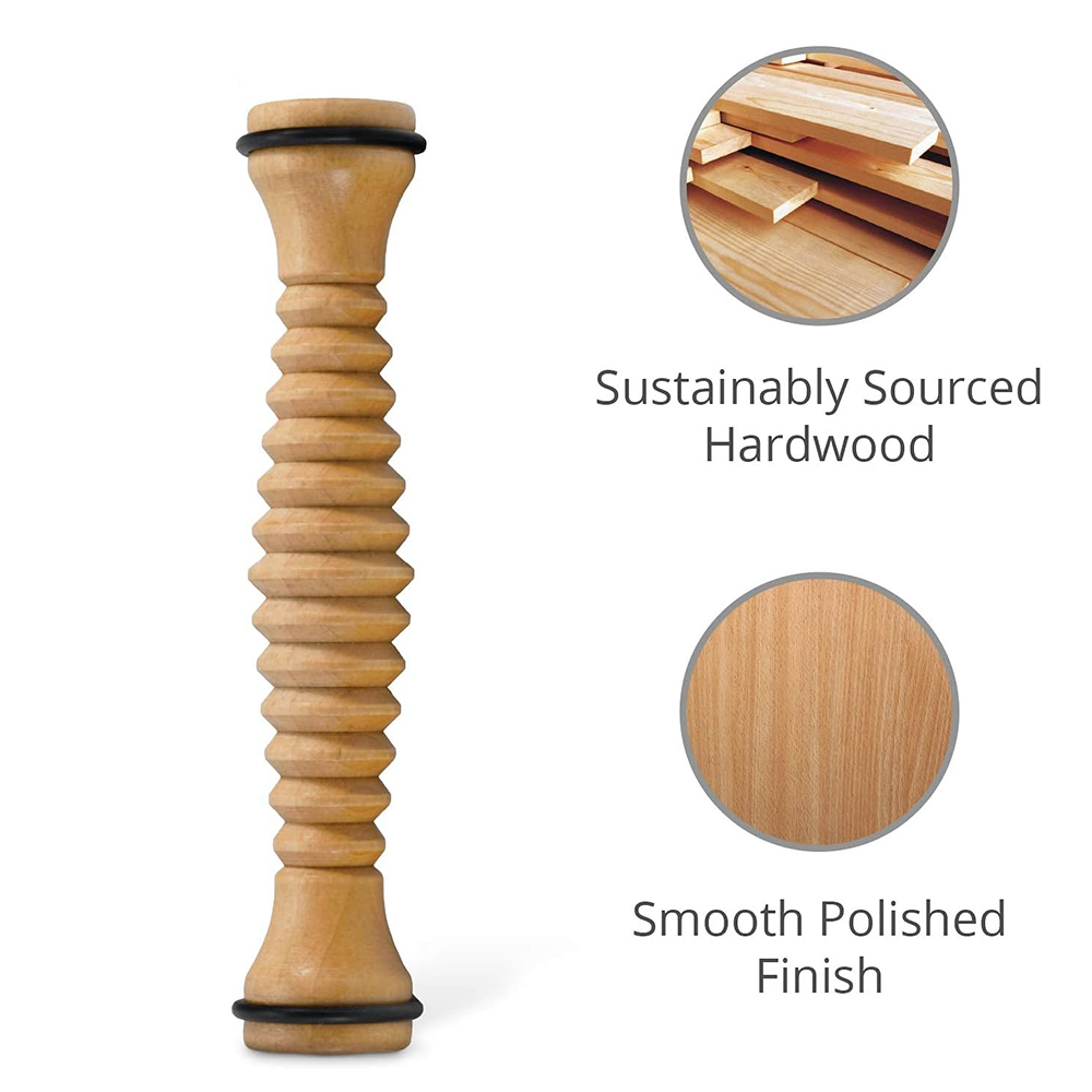 Pemijat punggung kayu rol kaki - Reflexology Foot Roller ulasan dan harga